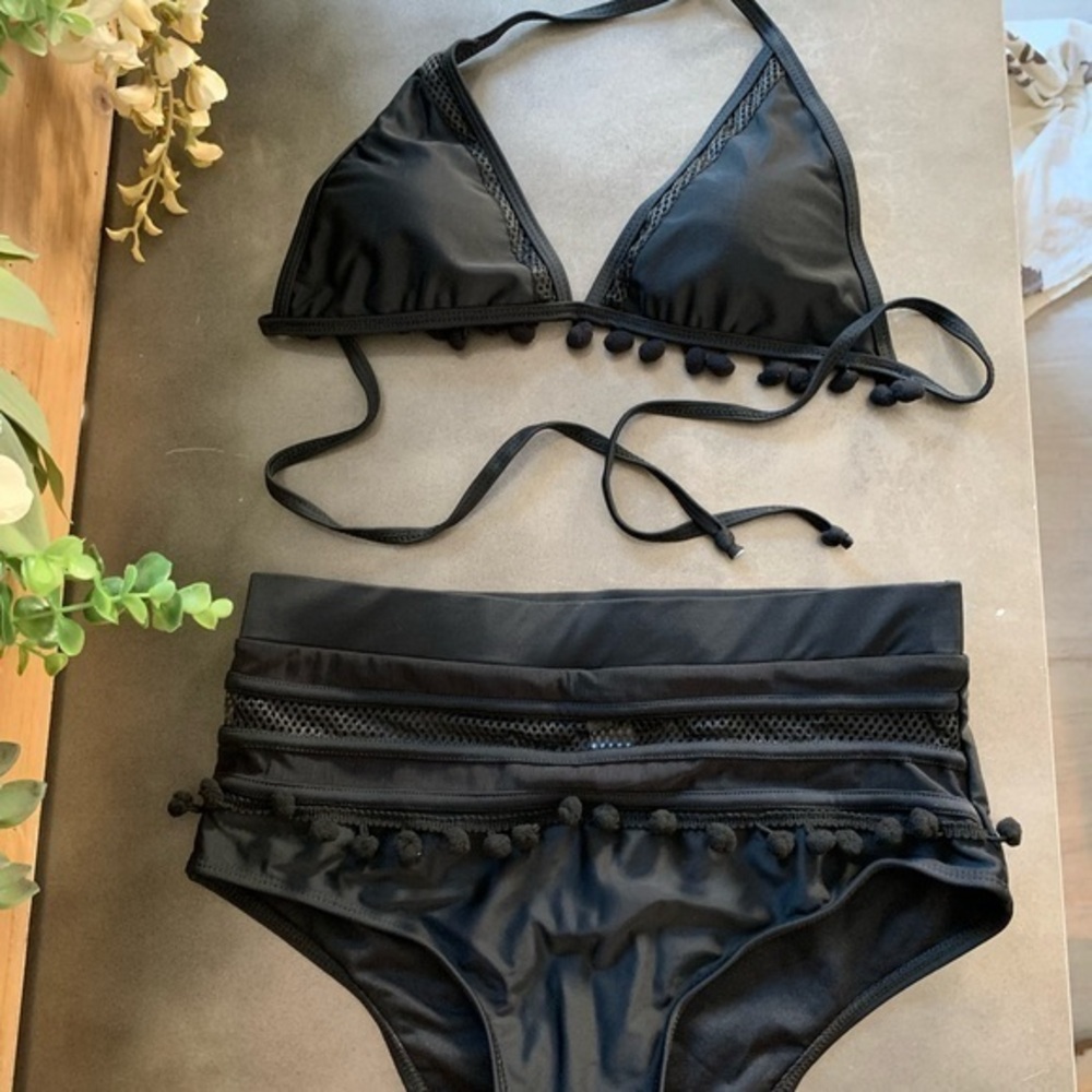 High Waisted Triangle Top Bikini NWOT